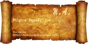 Migra Agnéta névjegykártya